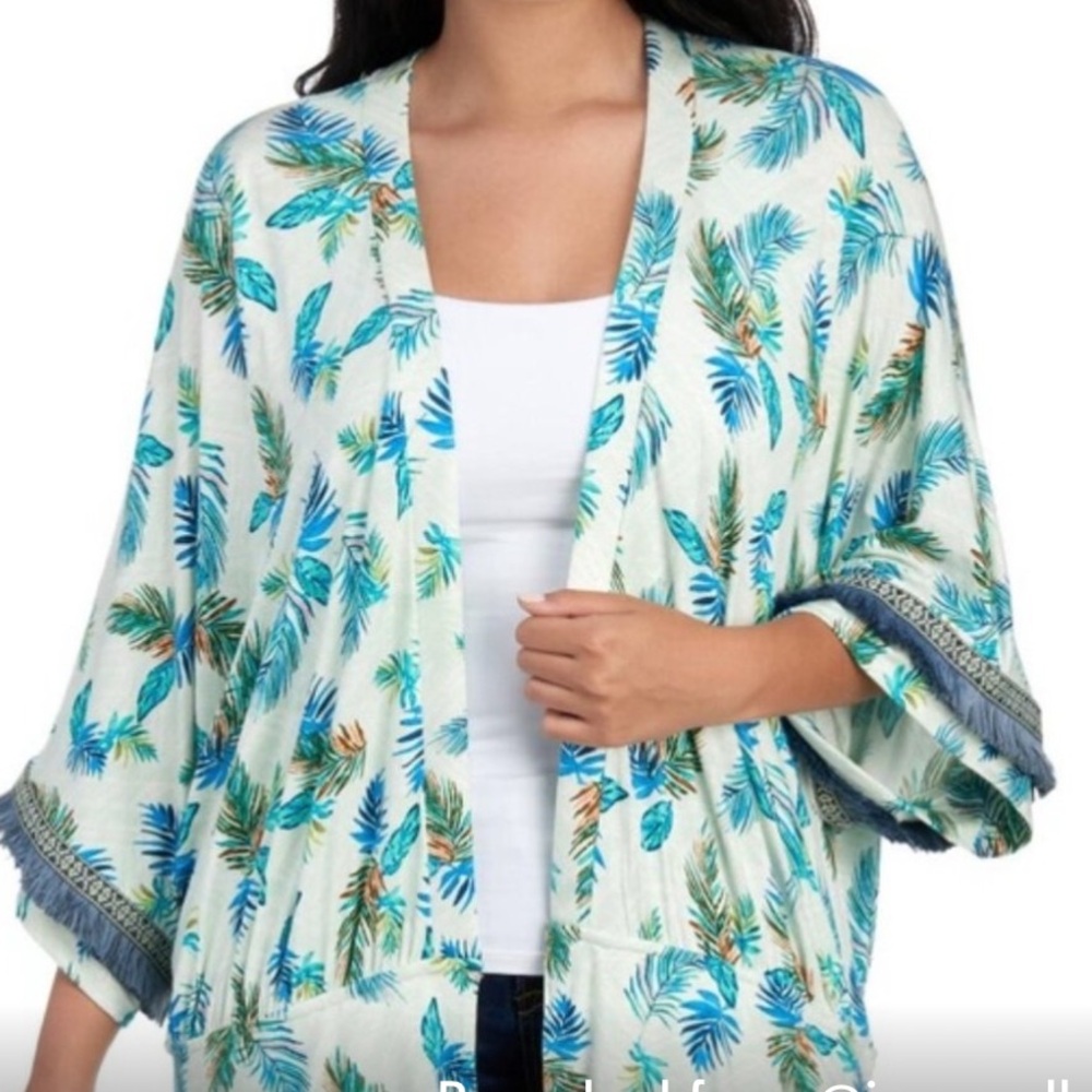Colorful blue green Kimono light weight